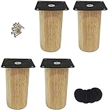 QNMD Teesteine aus Kautschukholz, Möbelbeine, Zylinder-Sofabein, für Kleiderbeine, TV-Schrankbeine, Badezimmerschränke, Schrankbeine, Schuhschrank, Umweltschutz (Größe : 12 cm)