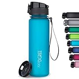 720°DGREE Trinkflasche “uberBottle“ softTouch +Sieb - 1L - BPA-Frei - Wasserflasche für Uni, Sport, Fitness, Fahrrad, Outdoor - Sportflasche aus Tritan - Leicht, Bruchsicher, Nachhaltig