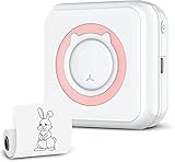 Hitburu Mini Fotodrucker,Thermo Bilddrucker,Aufkleber Drucker,Mini Taschen Aufkleber Drucker, Bluetooth Wireless Tragbarer Mobiler Drucker Thermodrucker Für Fotodruck S