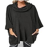 KXZD Damen Langarmshirt Blusen Oversize Sweatshirts Freizeit Langarm T Shirts Tunika Lose Pullover T-Shirt Oberteile Herbst Langarm Shirt Mode Oberteile Sweatshirt Tunika Blusen Pullover Sw