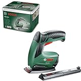 Bosch Akku Tacker PTK 3,6 LI Office Set mit Papierhefter und Broschürenhefter (Integrierter Akku, 3,6 Volt, Hefterset, 30 Schläge/min, in Metalldose)