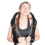 RENPHO Nackenmassagegerät mit Wärmefunktion, Schulter Massagegerät, Elektrisches Shiatsu Massagegerät für Nacken und Rücken, 3D-Rotation Massage Einstellbaren Geschwindigkeiten für Haus Bü