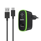 Belkin USB-C Netzladegerät (2.1A/10W, geeignet für Nexus 5X, Nexus 6P, OnePlus 2, Lumia 950, LG G5, inkl. USB-C auf USB-A Kabel, 1,8m) schw