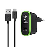 Belkin USB-C Netzladegerät (2.1A/10W, geeignet für Nexus 5X, Nexus 6P, OnePlus 2, Lumia 950, LG G5, inkl. USB-C auf USB-A Kabel, 1,8m) schw