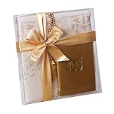 Ilm Verlag Geschenkbox Set mit Gebetsteppich, Tesbih und Surenbuch - Gebetsteppich Muslimischer Gebetsteppich Namaz-LIK Seccade, Gebets-Matte, Salah, Sejadah, Seccade, (Gold)