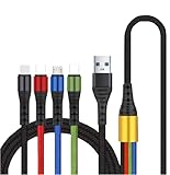 4 in 1 USB Fast Charging Cable [120CM Length] Multi-use cable for type C Micro Android Phones (Type-C*2 + iP+ Micro)