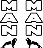 myrockshirt 2X MANAufkleber Schriftzug mit Logo Löwe LKW Truck je ca 25cm Aufkleber,Sticker,Decal,Autoaufkleber,UV&Waschanlagenfest,Profi-Q
