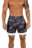 YoungLA Kompressions-Shorts – weich, atmungsaktiv, dehnbar, für Herren, Kompressions-Shorts mit Tasche – Kompressions-Shorts für Herren 105 - - X-Groß