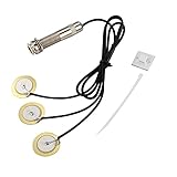 Tonabnehmer Piezo-Wandler, 3 in 1 Selbstklebender vorverdrahteter Akustikgitarren-Tonabnehmer mit Summer für Gitarren-Violinen-Uk