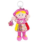 Lamaze LC27026 Baby Spielzeug Freundin Emily Clip & Go, das hochwertige Kleinkindspielzeug. Der quietschbunte Greifling fördert Motorik und ist das perfekte Kinderwagenspielzeug und Kuscheltier für Baby