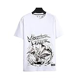 Monster Hunter World T-Shirt, Spiel MHW 3D-gedruckte Kurzarm aus 100% Baumwolle, geeignet für Spielefans und Unisex-Teenager (L,E)