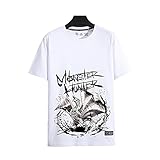 Monster Hunter World T-Shirt, Spiel MHW 3D-gedruckte Kurzarm aus 100% Baumwolle, geeignet für Spielefans und Unisex-Teenager (L,E)