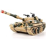 Yifuty Metall-Behälter-Spielzeug-Legierung Modell Ornaments Raupen Simulation Ton und Licht ziehen Auto-Boy-Kind-Geschenk 96 Panzer 1:43 Modell Armee-Grün/Khaki (Color : Natural Yellow)
