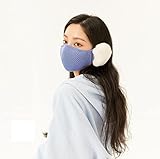 Bgdab 2 Stück Winter Frauen Gesichtsbedeckung Mit Ohrenschützer Unisex Einstellbare Fleece Ohrenschützer Anti Staub Anti-Fog Winddichter Ohrenschützer Verwendet Für Radfahren Motorrad Skifahren,