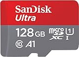 SanDisk Ultra microSDXC UHS-I Speicherkarte 128 GB + Adapter (Für Smartphones und Tablets und MIL-Kameras, A1, Class 10, U1, Full HD-Videos, bis zu 120 MB/s Lesegeschwindigkeit)