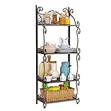 YLiansong-home Küchenbäckerregal 4 Tier-Metall-stehender Regal-Raumsparer, Storage-Turm-Rack for Küche Badezimmer für Backofen, Gewürze (Color : Coffee, Größe : 34x21x100cm)