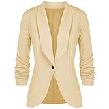 DOMBX Damen Blazer Damenjacke Strickjacke Cardigan Langarm Bolero Elegant Jacke Slim Fit Revers Business Trenchcoat Kurz Mantel Herbst Winter Langarmshirt Bluse T-Shirt Oberteil mit Knöp