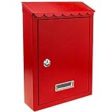 PrimeMatik - Briefkasten Postkasten metallische rot Farbe für wallmount 210 x 60 x 300