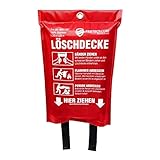 Hochwertige Löschdecke - ORIGINAL Protecticure Brandschutzdecke nach DIN EN 1869-1,2 Meter x 1,2 Meter - Für Brände in der Küche/Löschdecke für Zuhause - Küchenbrände - Feuerlöschdeck