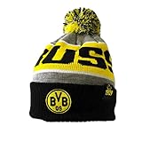 Borussia Dortmund Erwachsene BVB-Bommelmütze Mütze, grau, one S