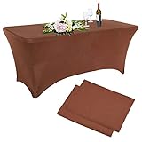 SHUOJIA Kitchen Stretch-Tischdecke Verstellbarer Tischbezug - Tischdecke Aus Polyester Und Elasthan - Maschinenwaschbar - Knitterfrei (a3,8FT- 244 * 76 * 76CM (2pcs))