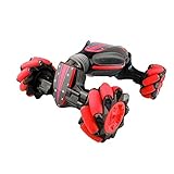 Toy Gesture Sensing Fernbedienung Twisting Auto-Licht-Musik-Deformations-Auto Drift Traverse Dance Off-Road-Stunt Car,Monsteramy (Color : Red)