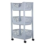 BDYALINGVN Lagerwagen Küche Gemüsegestell Stapelbare Multi-Layer Lagergestell Multifunktionale Lagerkorb for Küche Badezimmer, Rosa, 4 Etagen (Color : Blue, Size : 3 Floors)