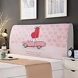 Zoyay Bettkopfteil Hussen,Elastische All-Inclusive Kopfteilbezug,Kopfteil Schonbezug Protektor,Einfarbig Staubhülle Kopfbedeckungen für Schlafzimmer Dekor-Auto mit Liebe_1,2