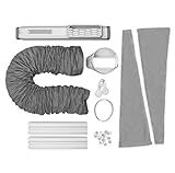 AEG AWK04 Premium Window Kit (Leicht zu installieren, Fensterabdichtungs-Set, ausziehbar, erweiterbar, Textildichtung, passend für alle portablen Klimageräte mit 15cm Schlauchdurchmesser, grau/weiß)