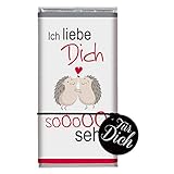 STEINBECK Liebe Valentinstag Schokolade Vollmilch 100g Tafel Ich liebe Dich so sehr Geschenk von Herzen süß Mitgebsel Jahrestag W