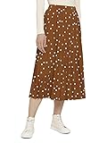 TOM TAILOR Denim Damen Midi Plissee Rock, 27593 - Brown Dot Print, XS