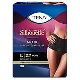 Tena Silhouette Unterwäsche mit hoher Taille, Schwarz, 8 Stück