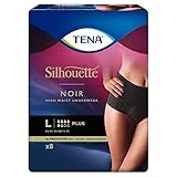 Tena Silhouette Unterwäsche mit hoher Taille, Schwarz, 8 Stück