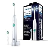 Philips Sonicare EasyClean Zahnbürste HX6512/45 - elektrische Schallzahnbürste mit Clean-Putzprogramm, Timer, Ladegerät & zwei Aufsteckbürsten – Weiß