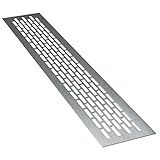 sossai® Aluminium Lüftungsgitter - Alucratis (1 Stück) | Rechteckig - Maße: 48 x 8 cm | Farbe: Inox | gebü