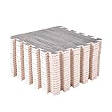 Amazon Brand - Umi 1' x 1'(30cm x 30cm) Ineinandergreifende Bodenmatten aus Schaumstoff (Holzmaserung) (18 Pcs) (Dunkel Grau)