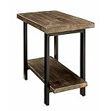 Couchtisch aus Holz mit 2 Ablageflächen und solidem Design Couchtisch mit Metallfüß