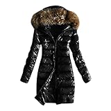 CCOOfhhc Daunenjacke Damen Leicht Winter Lang Leichte Grosse Grössen Daunenmantel Ultraleicht Jacke Steppjacke Mantel Winterjacke Warme Jacke Outdoorjacke mit Kapuze Sportlicher Park