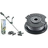 Bosch Rasentrimmer UniversalGrassCut 18-260 (1 Akku, 18 Volt System, 26 cm) & Fadenspule EasyGrassCut (Länge: 4m, Dicke: 1.6mm, geeignet für Akku Rasentrimmer EasyGrassCut)