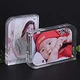 ZDSS Acryl Bilderrahmen,Desktop rahmenlosen magnetischen Bilderrahmen - 2er Pack,kann horizontal und vertikal platziert,