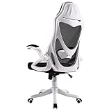BERLMAN Bürostuhl Schreibtischstuhl mit einstellbare Lordosenstütze und klappbaren Armlehne, Drehstuhl hohe Rücklehne Computerstuhl, Chefsessel bis 115KG/250LB Belastbar, W