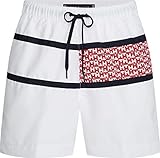 Tommy Hilfiger Herren MEDIUM DRAWSTRING-PRINT Badehose, White, S