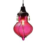 Kronleuchter Modern E27 Antike bunte Glas Decke Anhänger Licht Vintage E27 Metall Suspension Light Kette Einstellbare Kronleuchter Droplight Restaurant Dekoration Hängelampe Pendelleuchte E