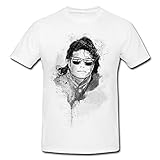 Michael Jackson II T-Shirt Mädchen Frauen, weiß mit Aufdruck