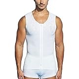 G&F Männer Brüste Verstecken T-Shirt Gynäkomastie Körperformer Flacher Bauch Abnehmen Shapewear (Color : White, Size : XL)