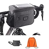 Fahrrad Lenkertasche & Wasserdichter Rucksack Beutel mit Kordelzug, Unverzichtbar Set zum Reiten, Lenkertasche mit Schultergurt, Lenkertasche mit kartenfach, Fahrradtasche mit N