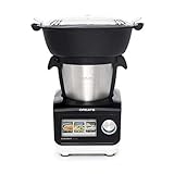 IKOHS Multifunktions-Küchenroboter CHEFBOT Touch. 23 Funktionen, 12 Geschwindigkeiten, WiFi, 120ºC, programmierbar, kostenloser BPA, vorinstallierte Rezepte (Touchscreen + Dampfgarer - Schwarz & Weiß)
