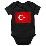 Shirtracer Baby Fahnen und Flaggen - Flagge Türkei - 3/6 Monate - Schwarz - Baby Body türkei - BZ10 - Baby Body Kurzarm für Jungen und M