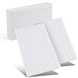 Emraw Karteikarten, liniert, weiß, schwer, robust, 7,6 x 12,7 cm, einfarbig, für Schule, Zuhause und Büro, 300 Karten (3 Packungen mit je 100 Stück)
