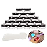 GreatforU 20 Stück 5g Leere Probengläser, Cremedöschen Kosmetikbehälter, 5ml Kosmetik Behälter mit Deckel für Make-up, Lidschatten, Nägel, Perlen, Lipgloss, Balsam, Badlotion, Gesichtscreme, Salb